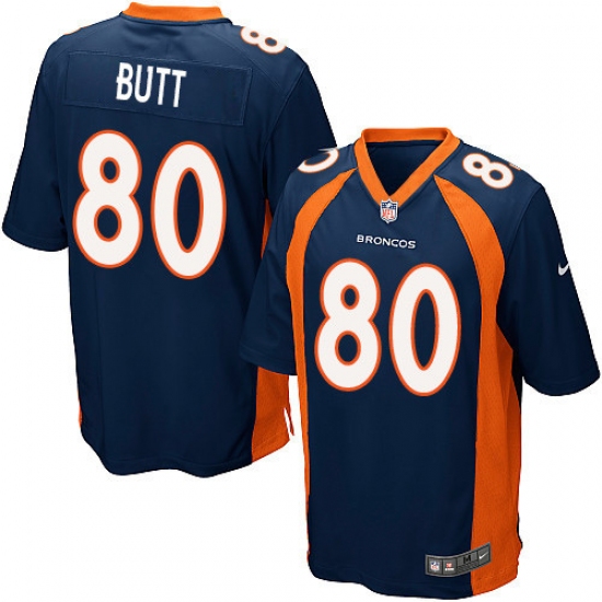 Men's Nike Denver Broncos 80 Jake Butt Game Navy Blue Alternate NFL Jersey