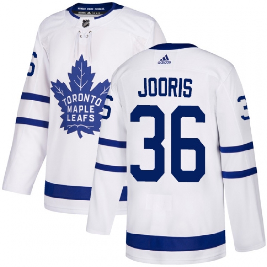 Youth Adidas Toronto Maple Leafs 36 Josh Jooris Authentic White Away NHL Jersey