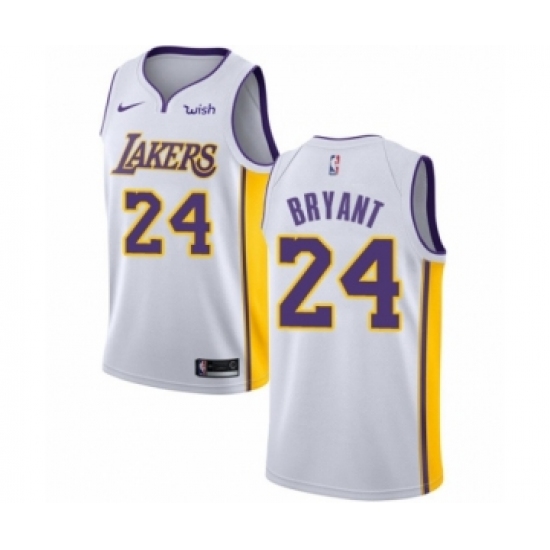 Men's Los Angeles Lakers 24 Kobe Bryant Authentic White Basketball Jersey - Association Edition