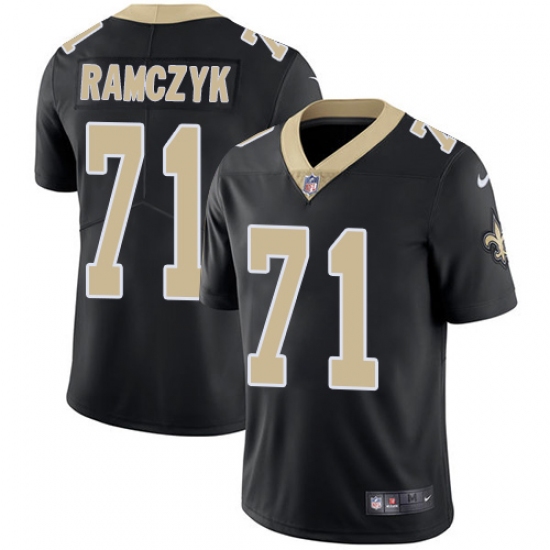 Men's Nike New Orleans Saints 71 Ryan Ramczyk Black Team Color Vapor Untouchable Limited Player NFL Jersey