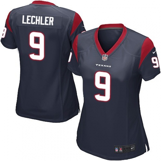 Women's Nike Houston Texans 9 Shane Lechler Game Navy Blue Team Color NFL Jersey