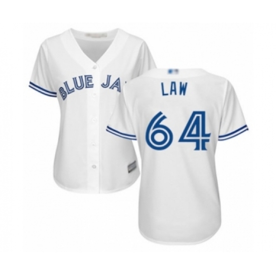 Women's Toronto Blue Jays 64 Derek Law Authentic White Home Baseball Player Jersey