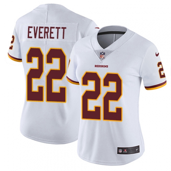 Women's Nike Washington Redskins 22 Deshazor Everett White Vapor Untouchable Elite Player NFL Jersey