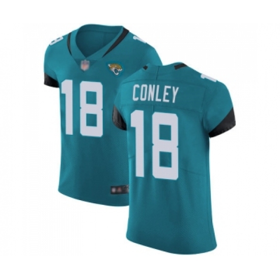 Men's Jacksonville Jaguars 18 Chris Conley Teal Green Alternate Vapor Untouchable Elite Player Football Jersey