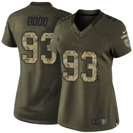 Women's Nike Tennessee Titans 93 Kevin Dodd Elite Green Salute to Service NFL Jersey