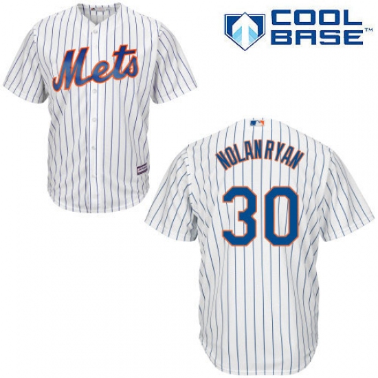 Men's Majestic New York Mets 30 Nolan Ryan Replica White Home Cool Base MLB Jersey