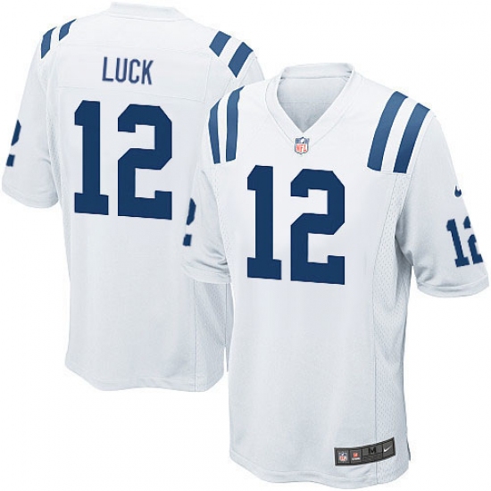 Men's Nike Indianapolis Colts 12 Andrew Luck Game White NFL Jersey