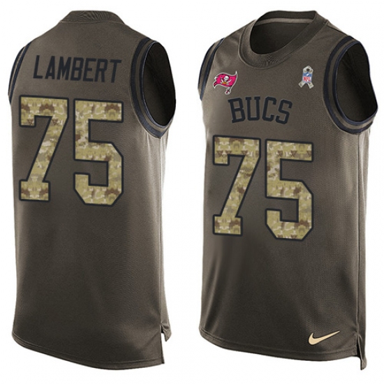 Men's Nike Tampa Bay Buccaneers 75 Davonte Lambert Limited Green Salute to Service Tank Top NFL Jersey