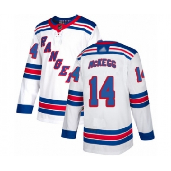 Men's New York Rangers 14 Greg McKegg Authentic White Away Hockey Jersey