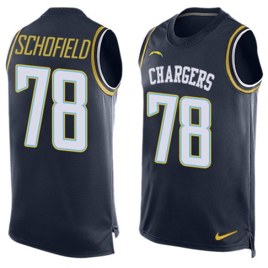 Men's Nike Los Angeles Chargers 78 Michael Schofield Limited Navy Blue Player Name & Number Tank Top NFL Jersey