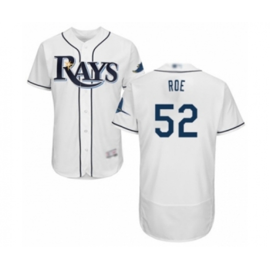 Men's Tampa Bay Rays 52 Chaz Roe Home White Home Flex Base Authentic Collection Baseball Player Jersey