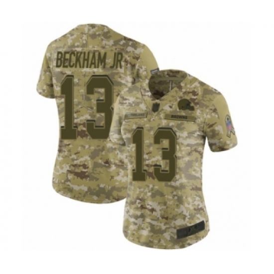 Women's Odell Beckham Jr. Limited Camo Nike Jersey NFL Cleveland Browns 13 2018 Salute to Service