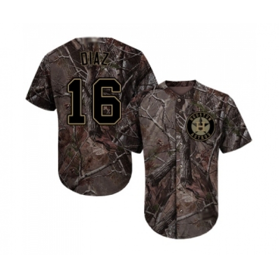 Men's Houston Astros 16 Aledmys Diaz Authentic Camo Realtree Collection Flex Base Baseball Jersey