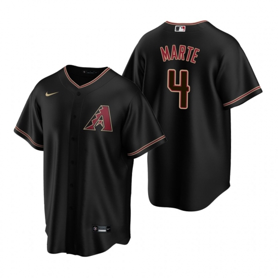 Men's Nike Arizona Diamondbacks 4 Ketel Marte Black Alternate Stitched Baseball Jersey