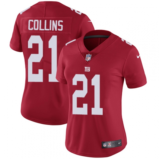 Women's Nike New York Giants 21 Landon Collins Elite Red Alternate NFL Jersey