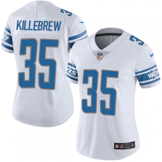 Women's Nike Detroit Lions 35 Miles Killebrew White Vapor Untouchable Limited Player NFL Jersey