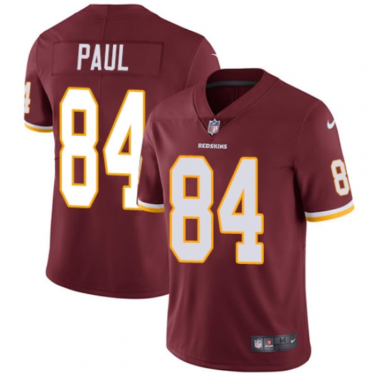 Men's Nike Washington Redskins 84 Niles Paul Burgundy Red Team Color Vapor Untouchable Limited Player NFL Jersey