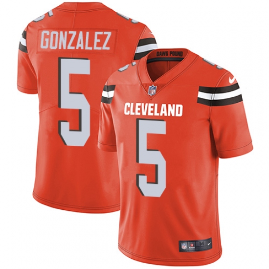 Youth Nike Cleveland Browns 5 Zane Gonzalez Orange Alternate Vapor Untouchable Limited Player NFL Jersey