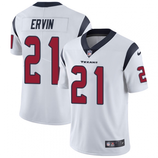 Men's Nike Houston Texans 21 Tyler Ervin White Vapor Untouchable Limited Player NFL Jersey