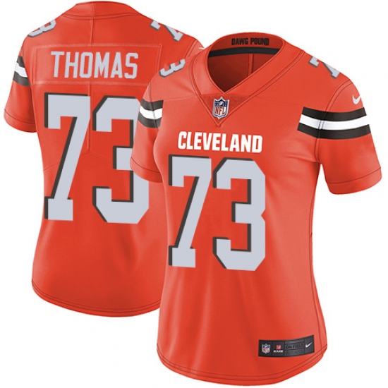 Women's Nike Cleveland Browns 73 Joe Thomas Elite Orange Alternate NFL Jersey