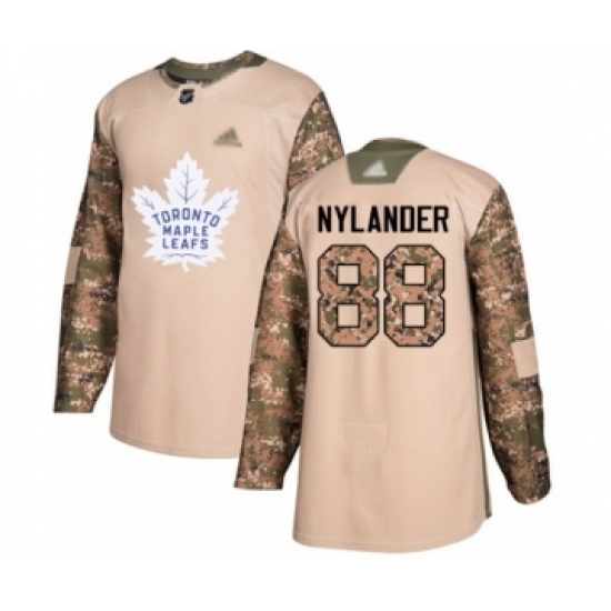 Men's Toronto Maple Leafs 88 William Nylander Authentic Camo Veterans Day Practice Hockey Jersey