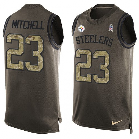 Men's Nike Pittsburgh Steelers 23 Mike Mitchell Limited Green Salute to Service Tank Top NFL Jersey