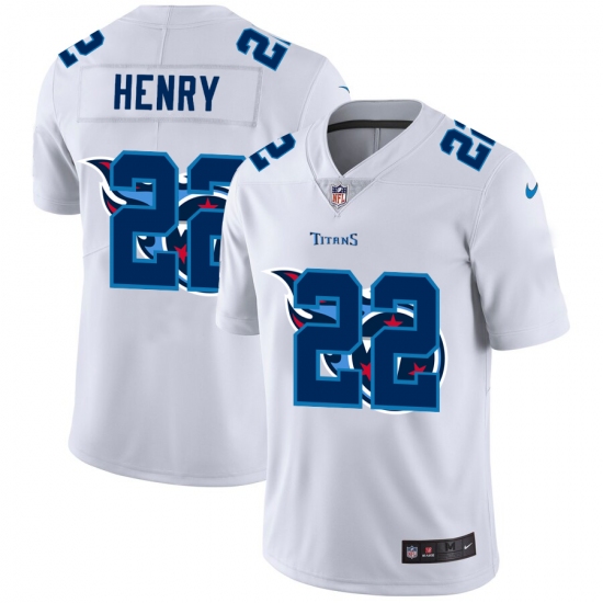 Men's Tennessee Titans 22 Derrick Henry White Nike White Shadow Edition Limited Jersey