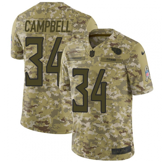 Youth Nike Tennessee Titans 34 Earl Campbell Limited Camo 2018 Salute to Service NFL Jersey