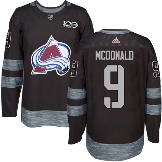 Men's Adidas Colorado Avalanche 9 Lanny McDonald Authentic Black 1917-2017 100th Anniversary NHL Jersey