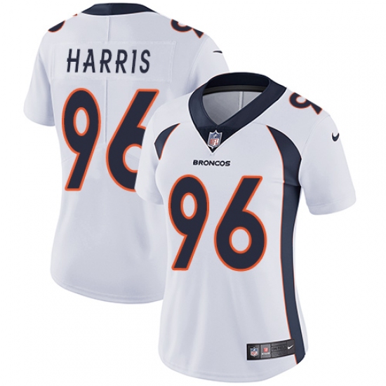 Women's Nike Denver Broncos 96 Shelby Harris White Vapor Untouchable Elite Player NFL Jersey