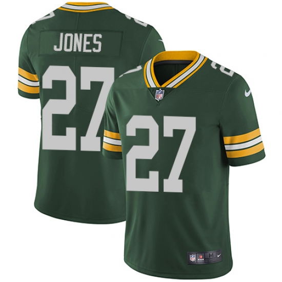 Men's Nike Green Bay Packers 27 Josh Jones Green Team Color Vapor Untouchable Limited Player NFL Jersey