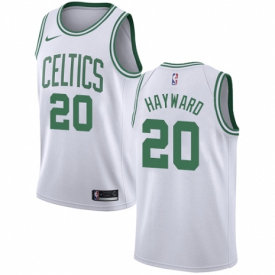 Youth Nike Boston Celtics 20 Gordon Hayward Authentic White NBA Jersey - Association Edition