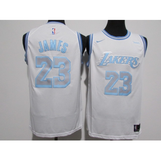 Men's Los Angeles Lakers 23 LeBron James Nike White 2020-21 Swingman Jersey