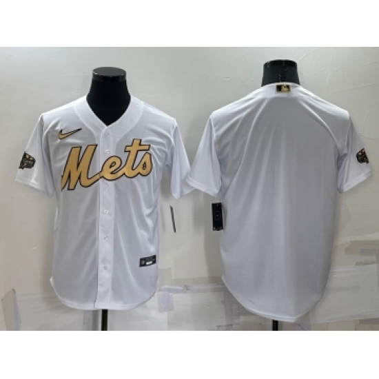 Men's New York Mets Blank White 2022 All Star Stitched Cool Base Nike Jersey