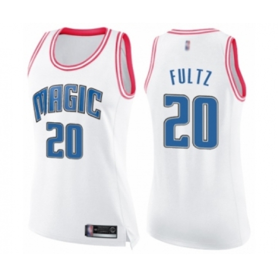 Women's Orlando Magic 20 Markelle Fultz Swingman White Pink Fashion Basketball Jersey