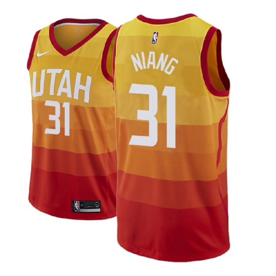 Men NBA 2018-19 Utah Jazz 31 Georges Niang City Edition Red Jersey