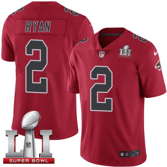 Youth Nike Atlanta Falcons 2 Matt Ryan Limited Red Rush Super Bowl LI 51 NFL Jersey