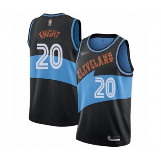 Men's Cleveland Cavaliers 20 Brandon Knight Authentic Black Hardwood Classics Finished Basketball Jersey