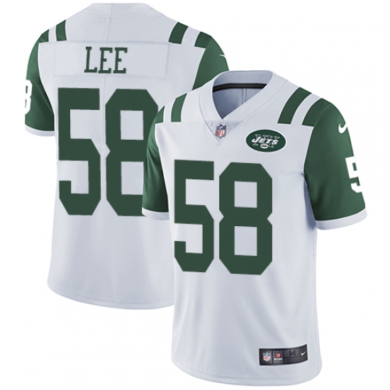 Men's Nike New York Jets 58 Darron Lee White Vapor Untouchable Limited Player NFL Jersey