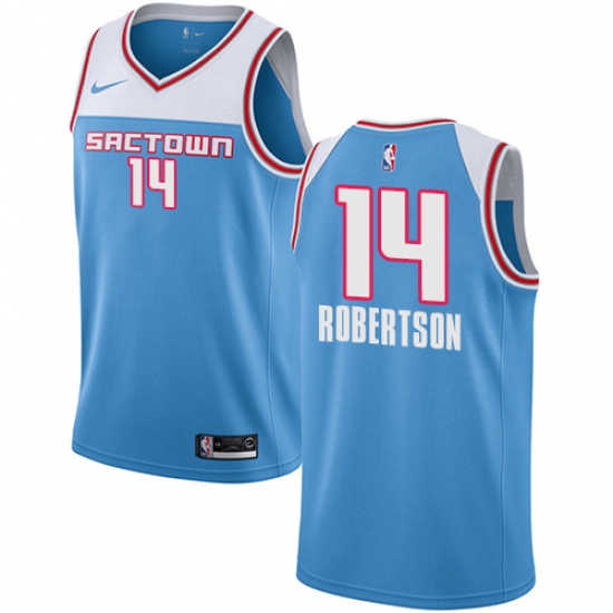 Women's Nike Sacramento Kings 14 Oscar Robertson Swingman Blue NBA Jersey - 2018 19 City Edition