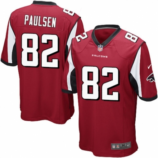 Men's Nike Atlanta Falcons 82 Logan Paulsen Game Red Team Color NFL Jersey