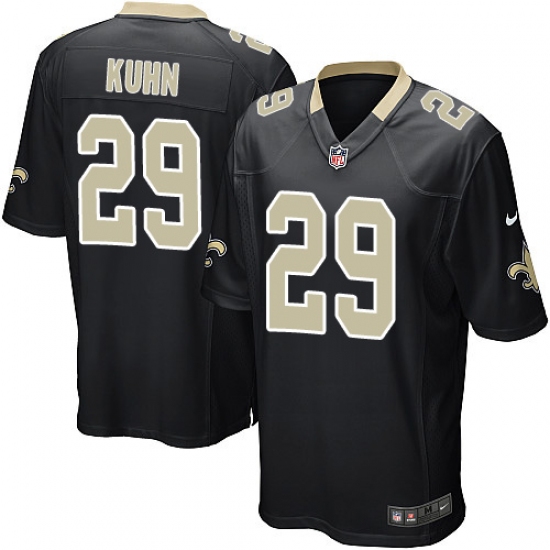 Men's Nike New Orleans Saints 29 John Kuhn Game Black Team Color NFL Jersey