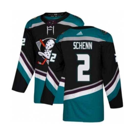 Men's Adidas Anaheim Ducks 2 Luke Schenn Premier Black Teal Alternate NHL Jersey