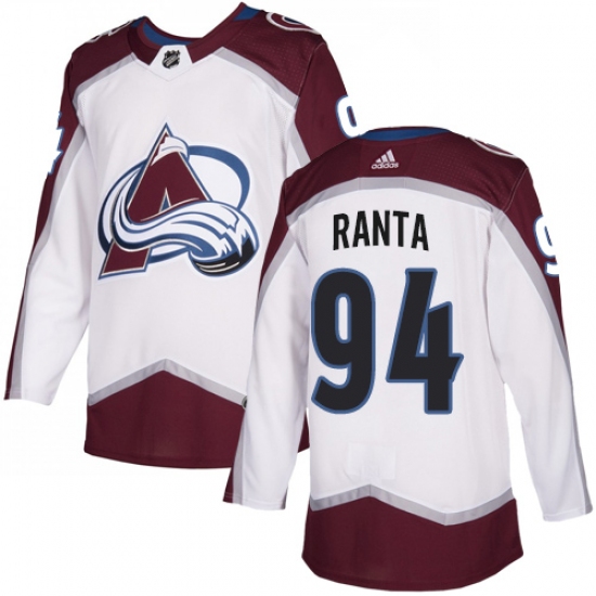 Men's Adidas Colorado Avalanche 94 Sampo Ranta Authentic White Away NHL Jersey