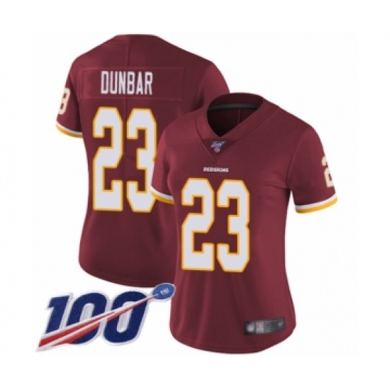 Women's Washington Redskins 23 Quinton DuBasketballr Burgundy Red Team Color Vapor Untouchable Limited Player 100th Season Football Jersey