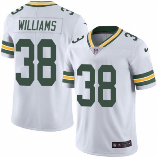 Youth Nike Green Bay Packers 38 Tramon Williams White Vapor Untouchable Limited Player NFL Jersey