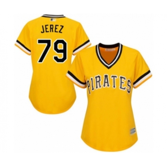 Women's Pittsburgh Pirates 79 Williams Jerez Authentic Gold Alternate Cool Base Baseball Player Jersey