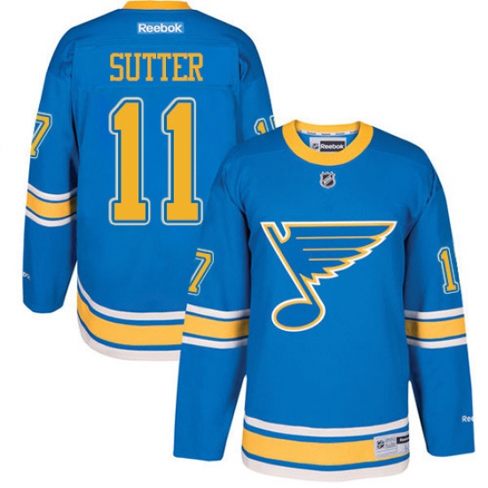 Youth Reebok St. Louis Blues 11 Brian Sutter Authentic Blue 2017 Winter Classic NHL Jersey