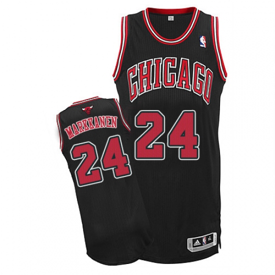 Men's Adidas Chicago Bulls 24 Lauri Markkanen Authentic Black Alternate NBA Jersey