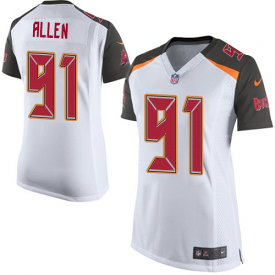 Women Nike Tampa Bay Buccaneers 91 Beau Allen Game White NFL Jersey